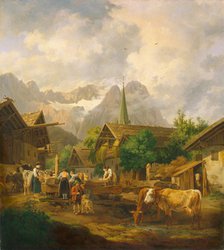 Morning in Partenkirchen, 1819. Artist: Hess, Peter von (1792–1871)