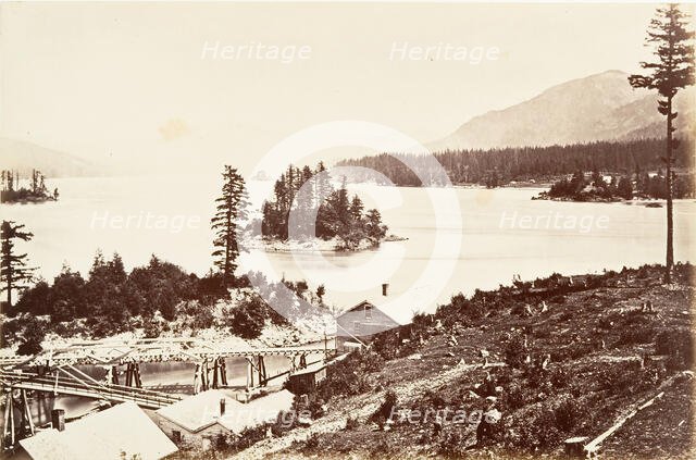 Islands in the Upper Cascades, Oregon, 1867, printed ca. 1876. Creator: Carleton Emmons Watkins.