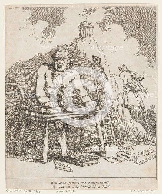 With Anger Foaming..., from Benevolent Epistle, 1790., 1790. Creator: Thomas Rowlandson.