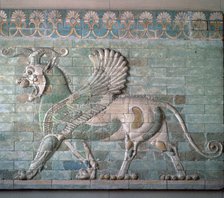 Persian enamelled brick Griffon, 6th century BC. Artist: Unknown