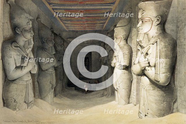 'Interior of the Temple of Abu Simbel', Nubia, Egypt, c1845. Artist: David Roberts