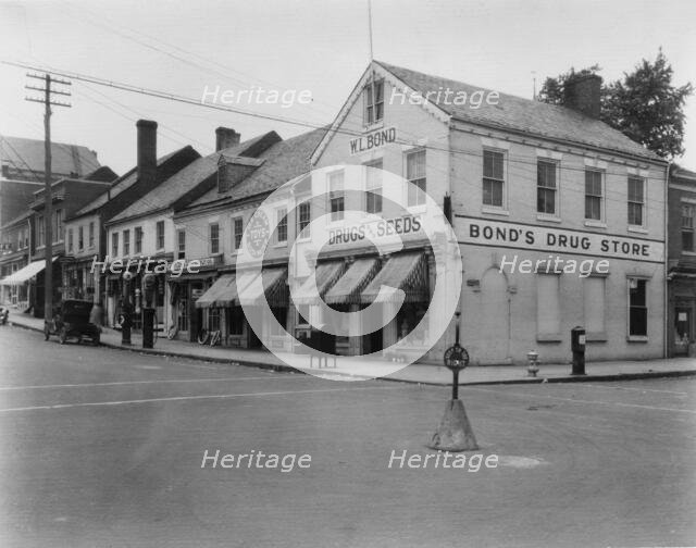 Brick Row, Commerce and Main Streets, located in the vicinity of Fredericksburg...Virginia, c1925. Creator: Frances Benjamin Johnston.