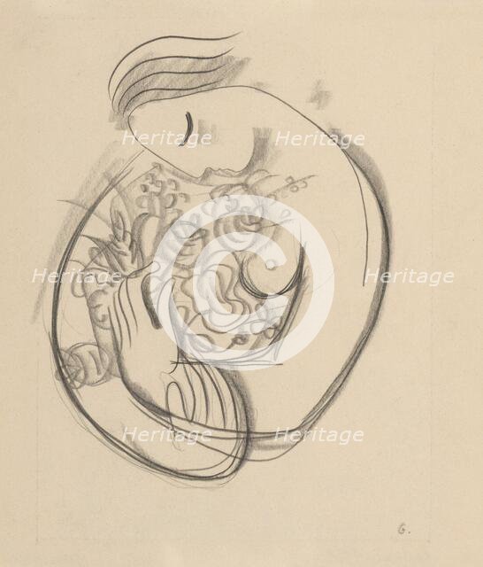 Girl with flowers in her arms, 1938. Creator: Mikulas Galanda.