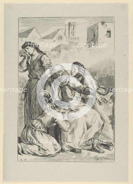 Death of Goetz von Berlichingen, 1845., 1845. Creator: Eugene Delacroix.