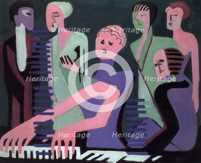 Singer at the piano, 1930-1931. Creator: Kirchner, Ernst Ludwig (1880-1938).