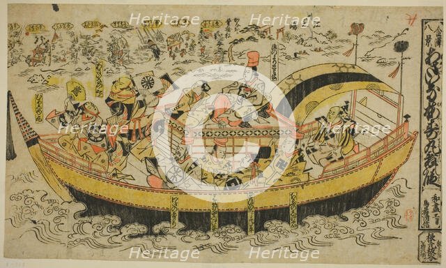 Eight Scenes of Kanazawa (Kanazawa hakkei): The Dance of Asahina and Umejumaru..., c. 1707. Creator: Torii Kiyonobu I.