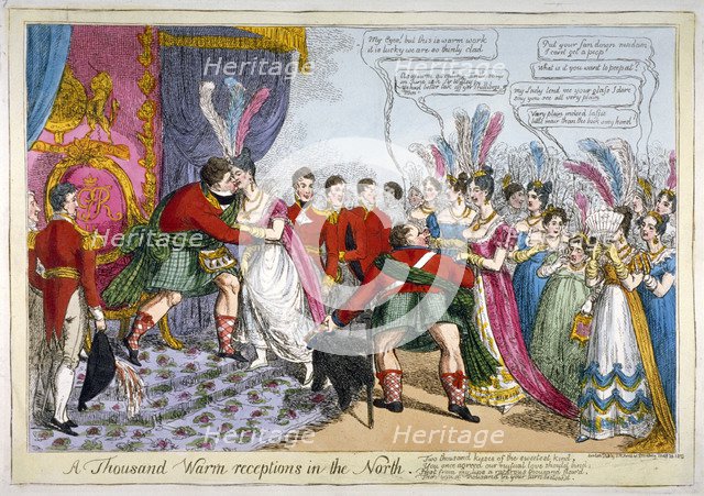 'A Thousand Warm Receptions in the North', 1823. Artist: Anon