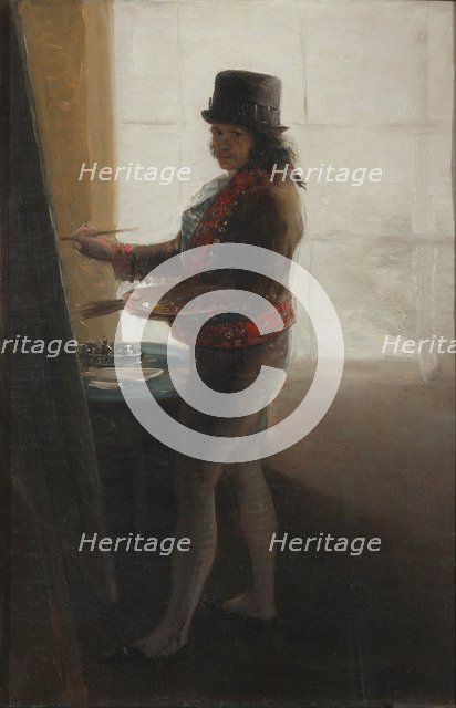 Self-Portrait in the studio. Artist: Goya, Francisco, de (1746-1828)