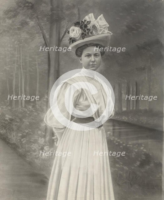 Portrait of an unknown woman, c.1900. Creator: Anon.