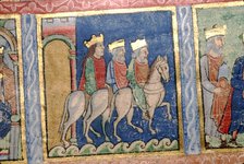 Detail from a Psalter: The Magi Ride to Bethlehem, c1140. Artist: Unknown.