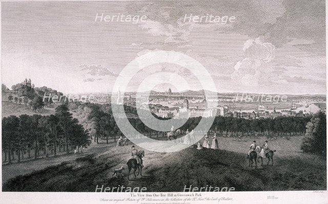 View from Greenwich Park, London, c1774. Artist: I Wood