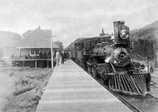 The first regular trans-continental train at Fernie, British Columbia, Canada, 1886 (1951). Artist: Unknown