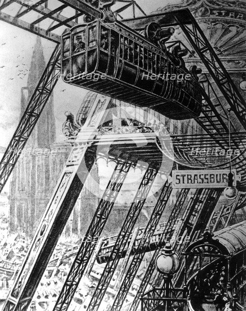 Suspended monorail, 1906. Artist: Unknown