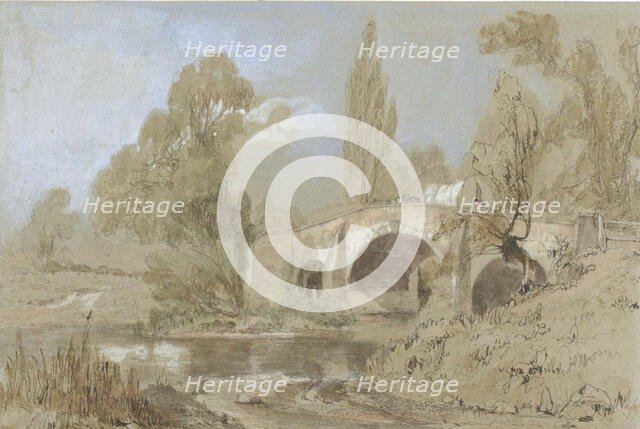 Gypsy Caravan on Bridge, c. 1840. Creator: William James Muller.