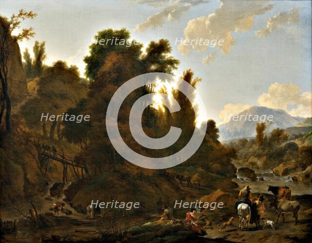 Copy after Nicolaes Pietersz. Berchem Rush Gatherers, c1810. Creator: Unknown.