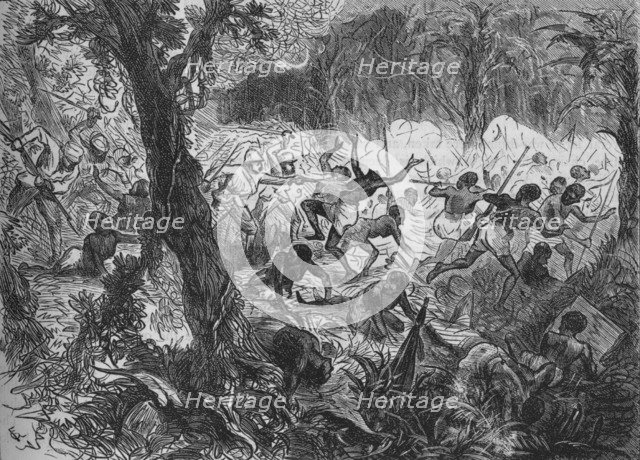 'Fight at Abracrampa', 1880. Artist: Joseph Swain.