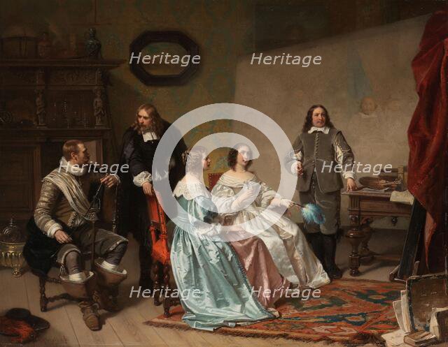 The Princess of Orange Visiting the Work-shop of Bartholomeus van der Helst, c.1850-c.1870. Creator: Hendrick Jacobus Scholten.