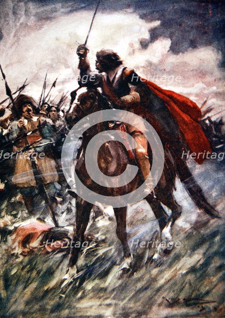 Albrecht von Wallenstein at the Battle of Lutzen, 1632 (1913).  Artist: Arthur C Michael