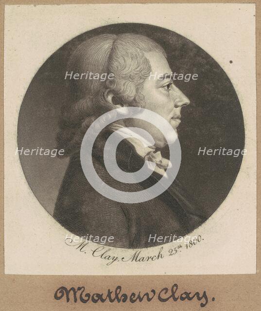 Matthew Clay, 1800. Creator: Charles Balthazar Julien Févret de Saint-Mémin.