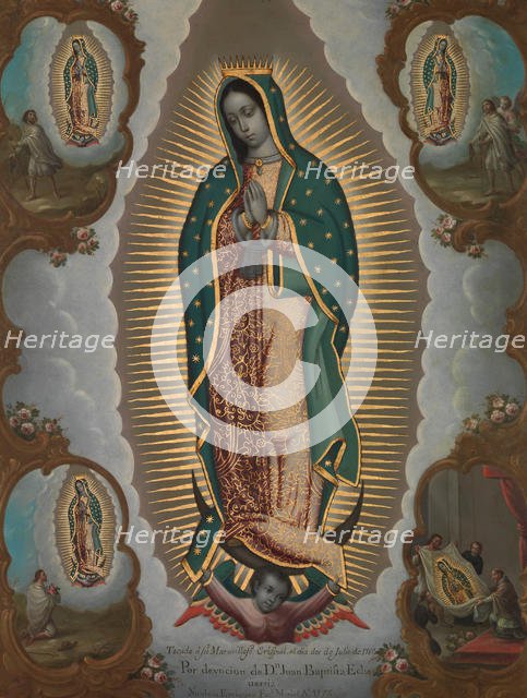 The Virgin of Guadalupe with the Four Apparitions, 1773. Creator: Nicolás Enríquez.
