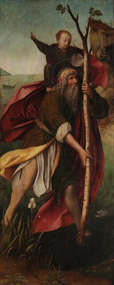 Saint Christopher. Triptych of Our Lady of Mercy, right panel, First quarter of 16th century. Creator: Provost (Provoost), Jan (1465-1529).