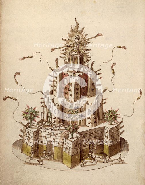 Firework display celebrating the marriage of Princess Elizabeth, c1613. Creator: Unknown.
