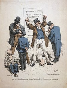 Caricature of the proprietors, Paris Commune, 1871.  Artist: Anon