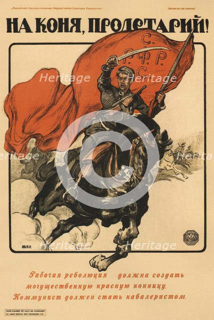 To Horse, proletarian! (Poster), 1918. Artist: Apsit, Alexander Petrovich (1880-1944)