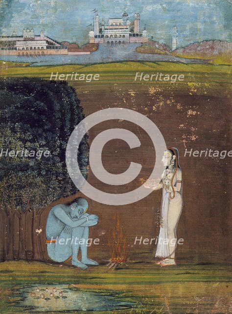 A Woman Making an Offering to an Ascetic, between 1750 and 1775. Creator: Unknown.