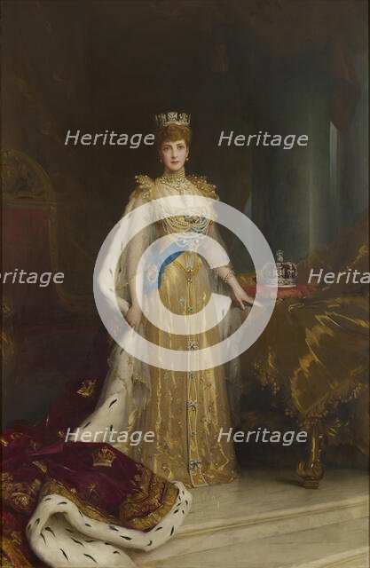Portrait of Queen Alexandra of Denmark (1844-1925), c. 1905. Creator: Fildes, Luke, (after) (1844-1927).