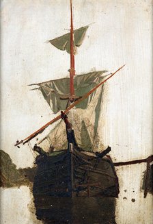 Sketch of a sailing ship  no. 2,  c1867-1870. Creator: Petrus van der Velden.