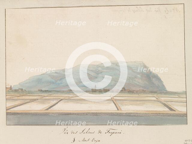 View of the salt pans of Trapani, 1778. Creator: Louis Ducros.