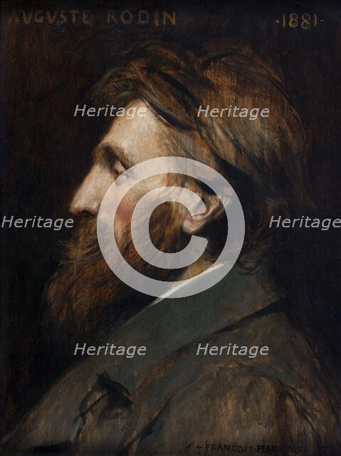 Portrait of Auguste Rodin, 1881. Creator: Francois Flameng.