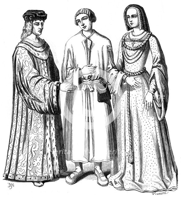 Costumes of the period of King Louis XII of France, 15th century (1849).Artist: Dumont