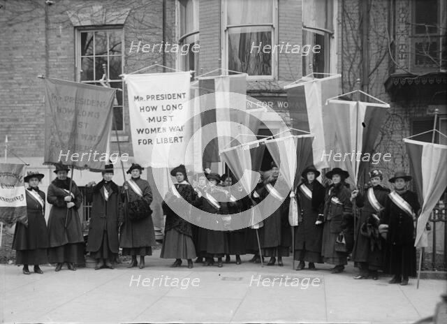Woman Suffrage - Philadelphia Group at Headquarters, 1917. Creator: Harris & Ewing.