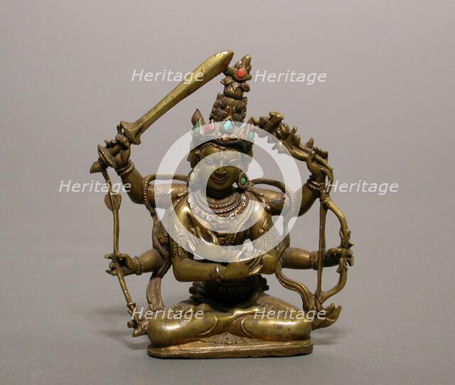 Guhyasamaja Manjuvajra, an Esoteric Form of Bodhisattva Manjushri, Pala period, 12th century. Creator: Unknown.