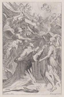 St. Carlo Borromeo surrounded by angels, 1650-70. Creator: Unknown.