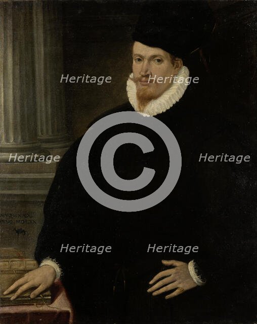 Portrait of a Red-Bearded Young Man in Black Robes, 1570. Creator: Venetian Master.