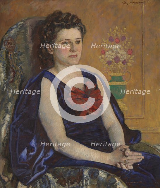 Portrait of Halina Zadeckka, between 1940-1945. Creator: Jozef Mehoffer.