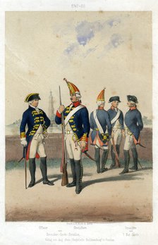 German military uniforms, 1740-1786 ((19th century).Artist: W Korn