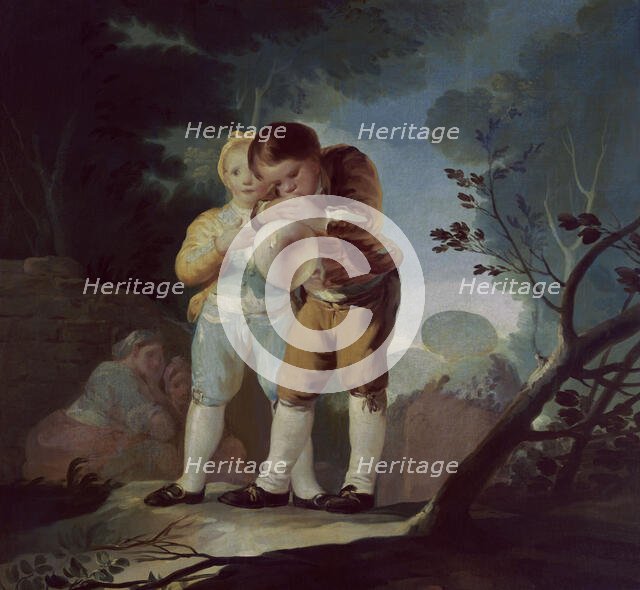 Children inflating a bladder, 18th-19th century. Creator: Goya y Lucientes, Francisco de (1746 - 1828).