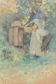 Watching the Bees, 1896. Creator: Julian Alden Weir.