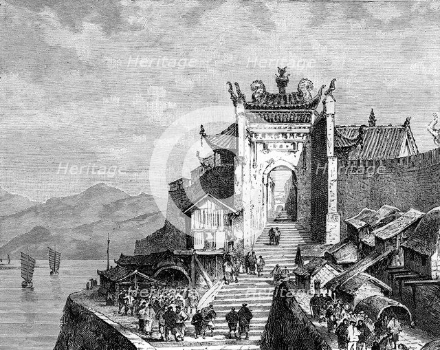 Shanghai port, China, 19th century. Artist: Weber