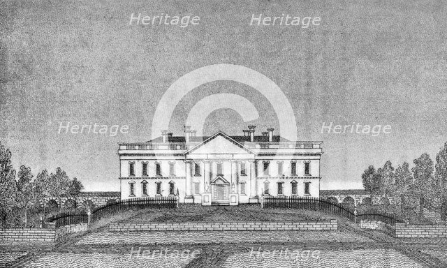 The president's house, north portico, USA, 1834 (1908). Artist: Unknown