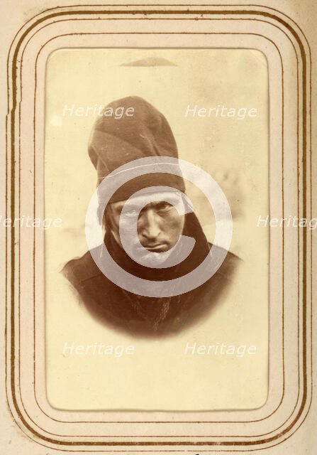 Portrait of Johan Anders Svensk, 25 years old, Jokkmokk, 1868.  Creator: Lotten von Duben.