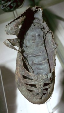 Roman child's leather shoe found in a well, 4th century. Artist: Unknown