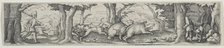 Boar Hunt. Creator: Virgilius Solis (German, 1514-1562).