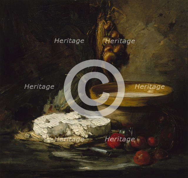 Still Life with Cheese, probably late 1870s. Creator: Antoine Vollon.