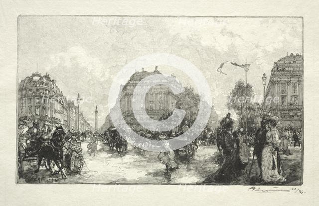 Place de lOpera, 1890. Creator: Auguste Louis Lepère (French, 1849-1918).
