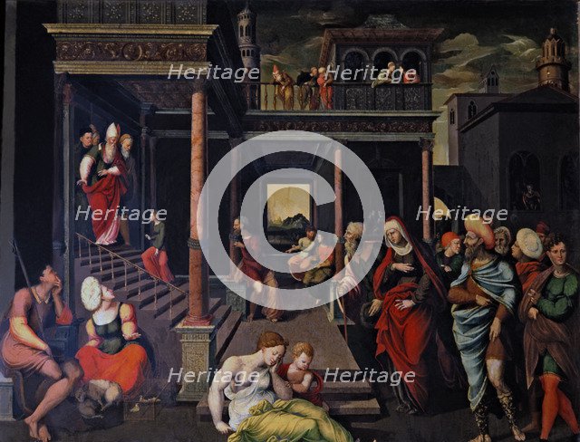 Altarpiece of St. John the Baptist, detail 'Presentation in the Temple'.